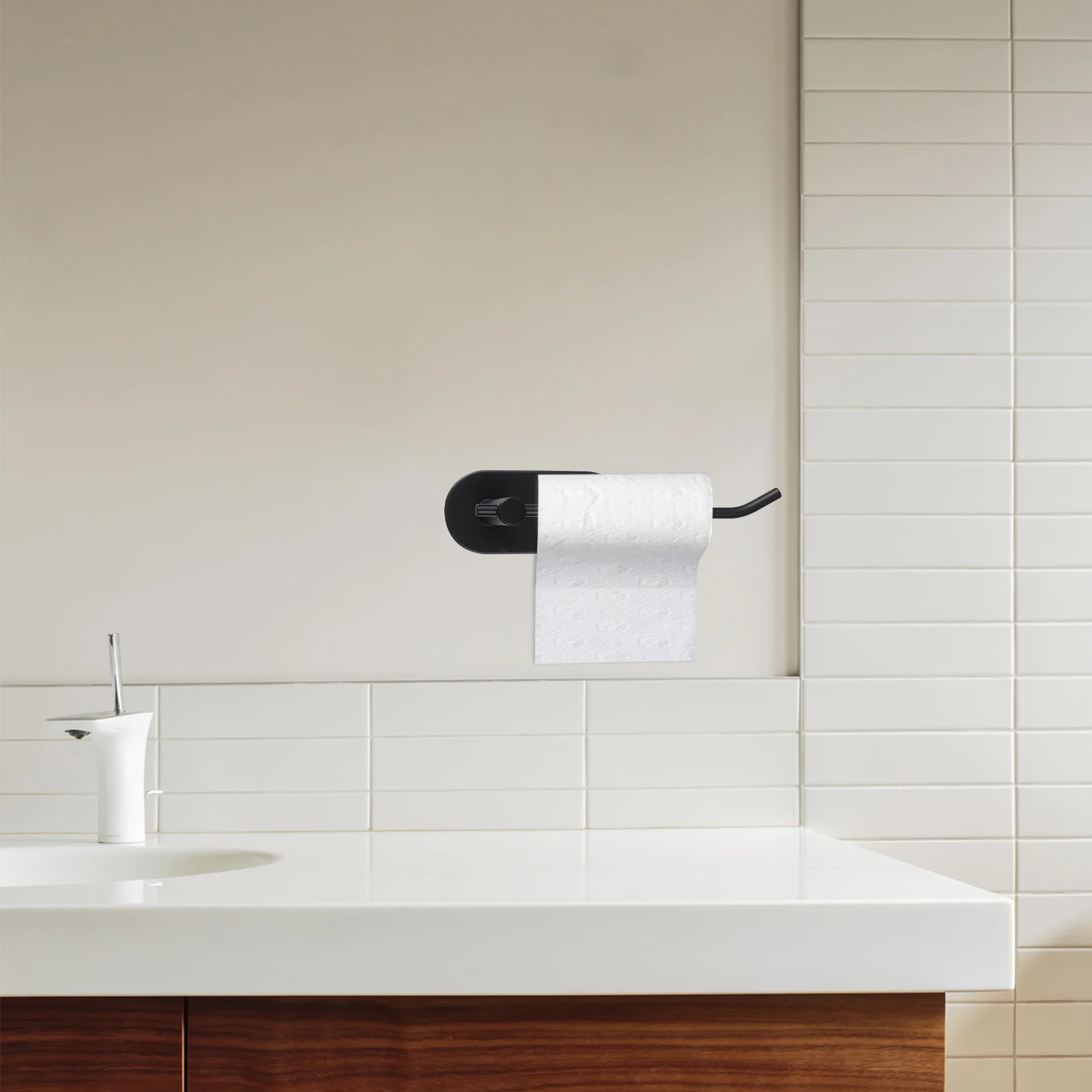 

Modern Stainless Steel Bathroom Organizer Towel Rack Paper Holder Compact Design for Toilet Kitchen Living Room Decor