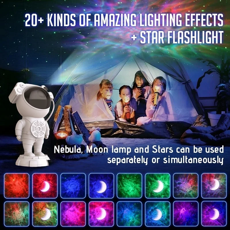 Galaxy Star Astronaut Projector Bluetooth Music Starry Sky Projector Lighting Decoration Bedroom Room Decoration Children's Gift