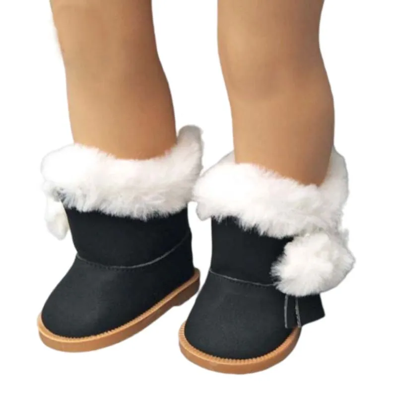 Fur Boots Fits for 18inch Girl Doll 7cm Doll Shoes for 43CM  Reborn Baby Doll Shoes Winter Boots