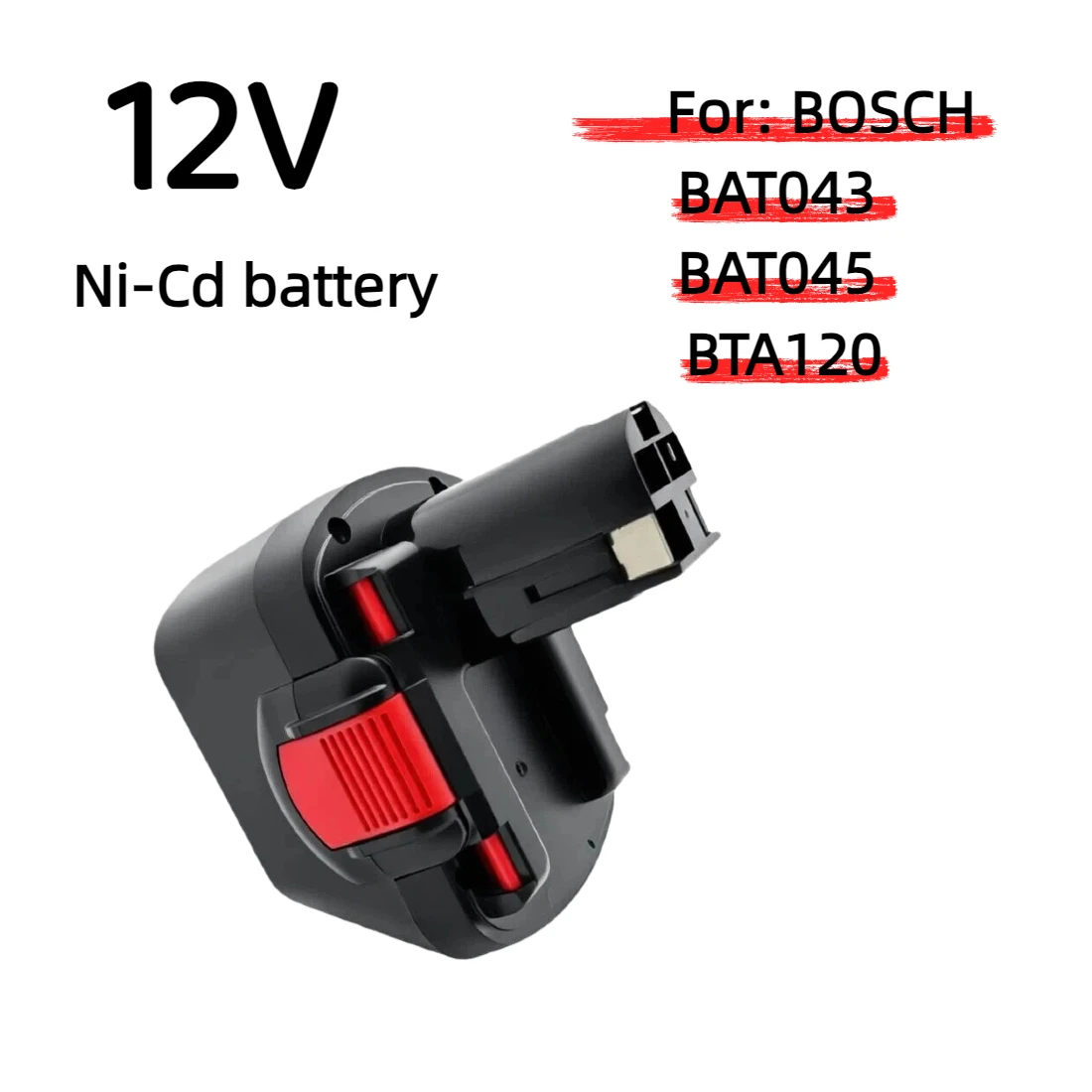 2026 12V / 12.8Ah Nickel-Cadmium Rechargeable Battery, Suitable for Bosch PSR 12V AHS GSB GSR 12 VE-2 BAT043 BAT045 BAT046