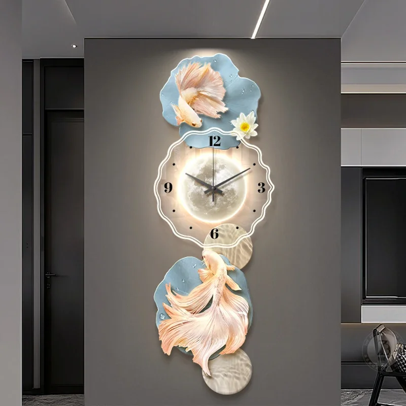 Large Luxury Wall Clocks Aesthetic Silent Fashion Nordic Wall Watch Minimalist Creative Led Horloge Murale Room Decorations