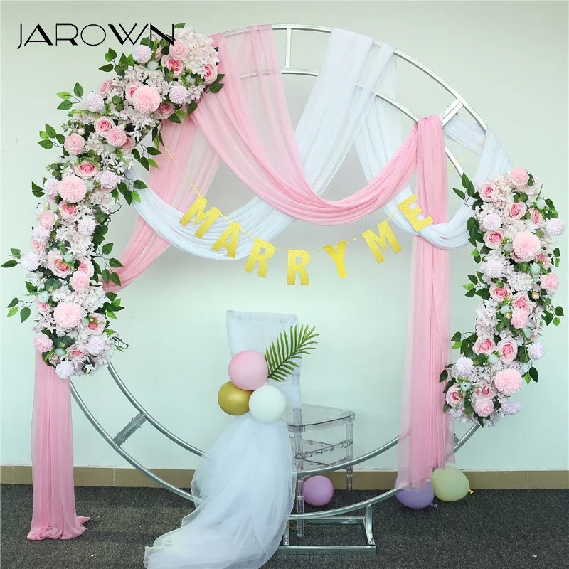 JAROWN Custom Flower Arrangement Wedding Decoration Artificial Flower Row Arch Decorative Pink Flores Artificiales Mariage Home