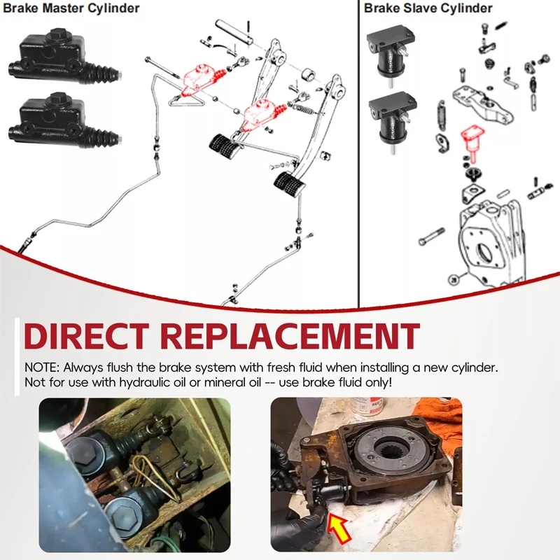 ブレーキマスターおよびスレーブシリンダーキット、2x A51976 l25419、ケース430、450、450b、450c、480、480b、480c、480d交換、A51976、l25419、g109413
