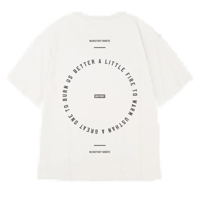 

Mens Hip Hop T-Shirt Summer Destiny Letter Print T Shirts Male Harajuku Fashion Short Sleeve Tshirt Y2K Streetwear Tee Shirt