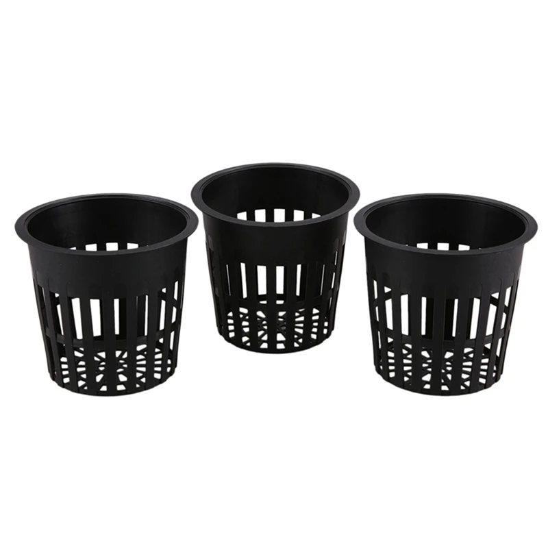 75 Pack 4 Inch Net Cups Slotted Mesh Wide Lip Filter Plant Net Pot Bucket Basket For Hydroponics