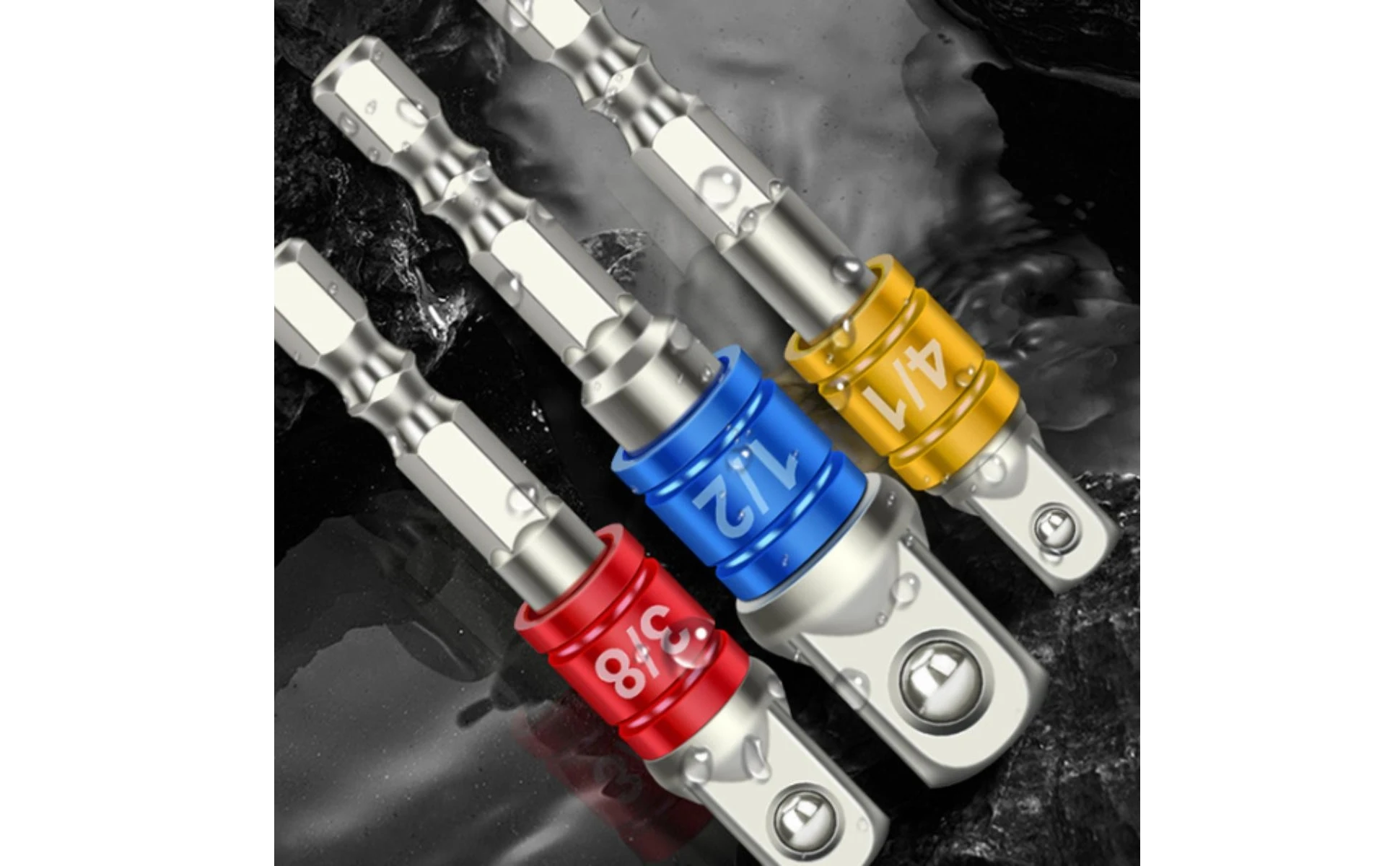 Hex Shank Adapter Bit Electroplated Hex to Square Adapter Socket Converter Forged Metal Power Tool Part Compact Hex Shank Adapter Bit Electroplated Hex to Square Adapter Socket Converter Forged Metal Power Tool Part Compact