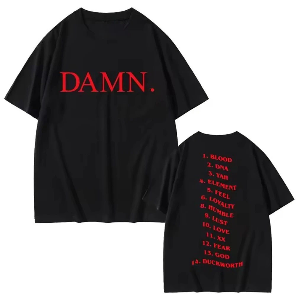 

Rapper Kendrick Lamar DAMN Same Graphic Women's T-Shirt Homme Short Sleeve Crew Neck Print Pullover T-Shirt