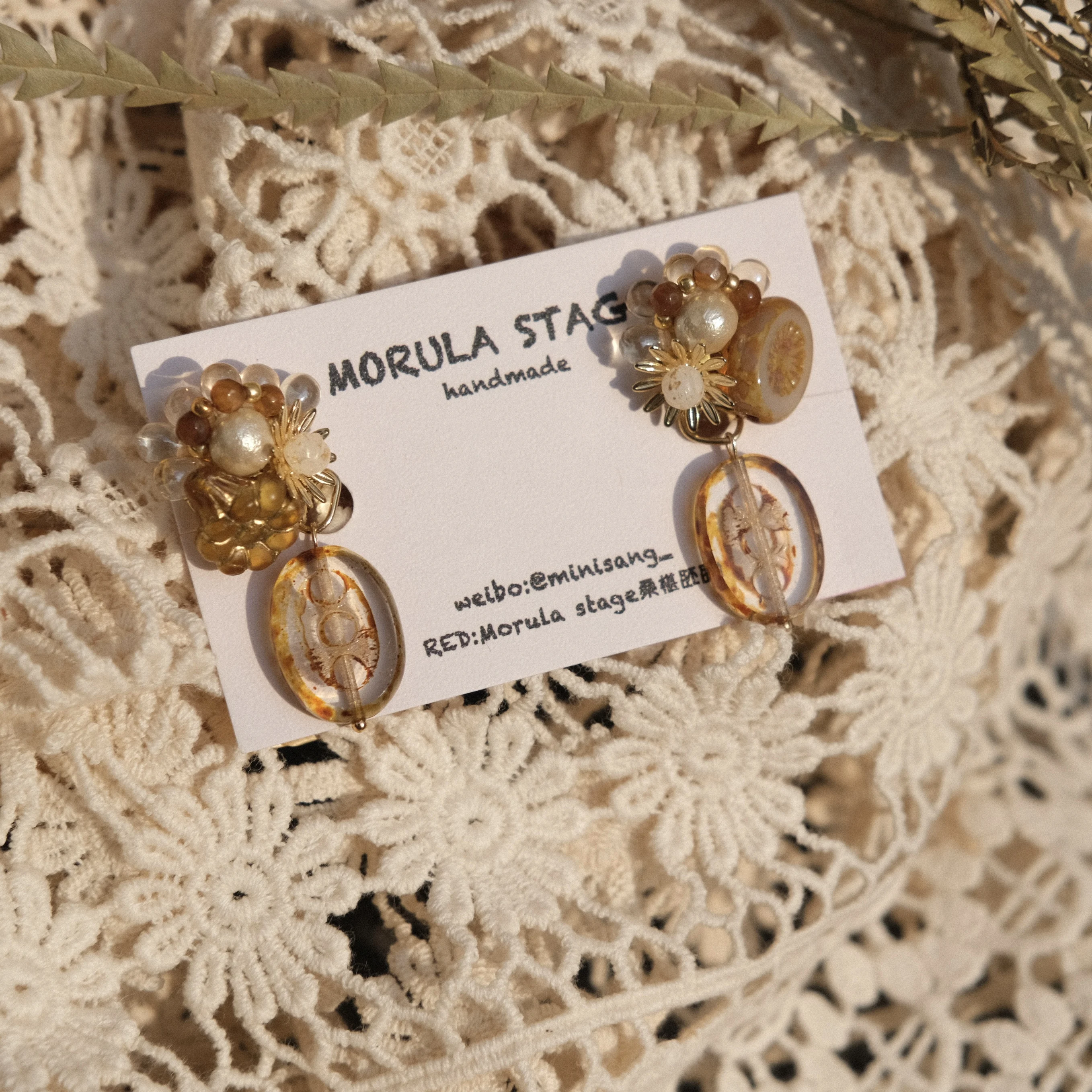 

Luxury Handmade Earrings Woman 2025 Trend Resin with Pearls Earring Custom Jewelry Retro Caramel Osmanthus Elegant Style Gift