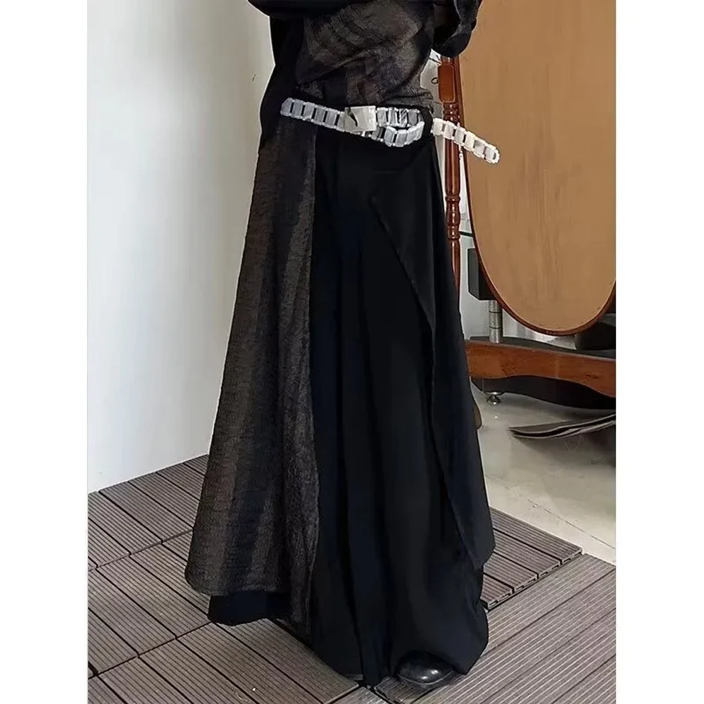 Men‘s Avant Garde Hakama Pants Asymmetrical Layered Wide Leg Trousers 2026 New