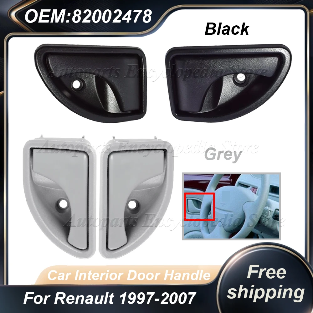 Gray/Black Car Interior Door Handle For Renault 1997-2007 Kangoo & 1997-2003 Twingo Front Left Right Knobs 8200247802 82002478