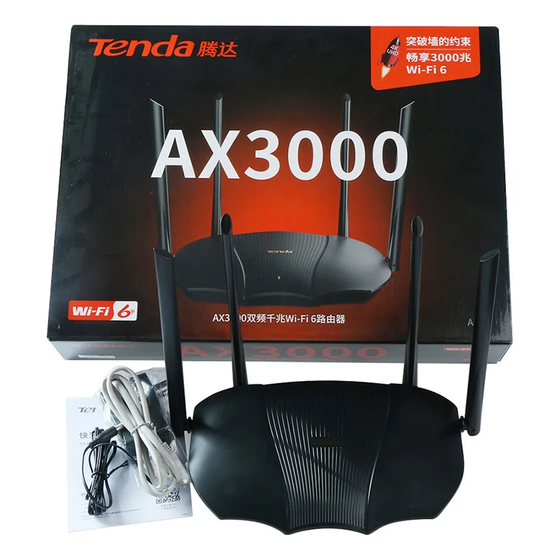 

Premium Tenda AX12 AX3000 Gigabit WiFi6 Router 3000M Repeater External Signal Network Amplifier Smart APP Easy Setting for Home