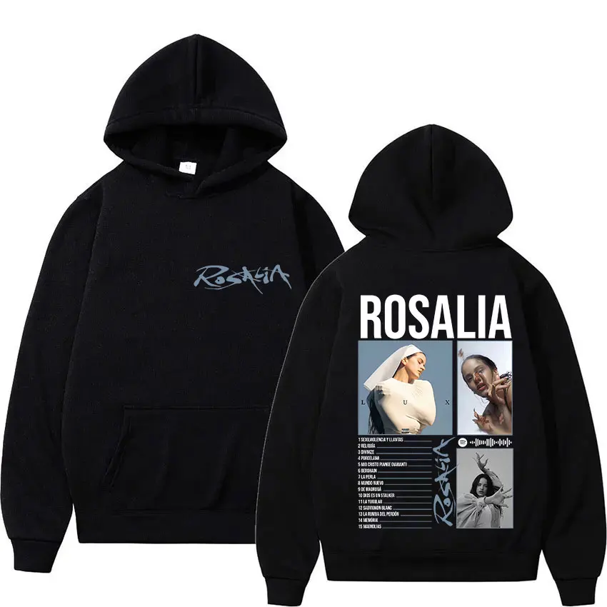 Rosalia Lux Tour Album 2025 Новая толстовка с капюшоном для мужчин и женщин Harajuku Эстетические толстовки большого размера в стиле хип-хоп Готическая свободная толстовка с длинными рукавами Rosalia Lux Tour Album 2025 Новая толстовка с капюшоном для мужчин и женщин Harajuku Эстетические толстовки большого размера в стиле хип-хоп Готическая свободная толстовка с длинными рукавами