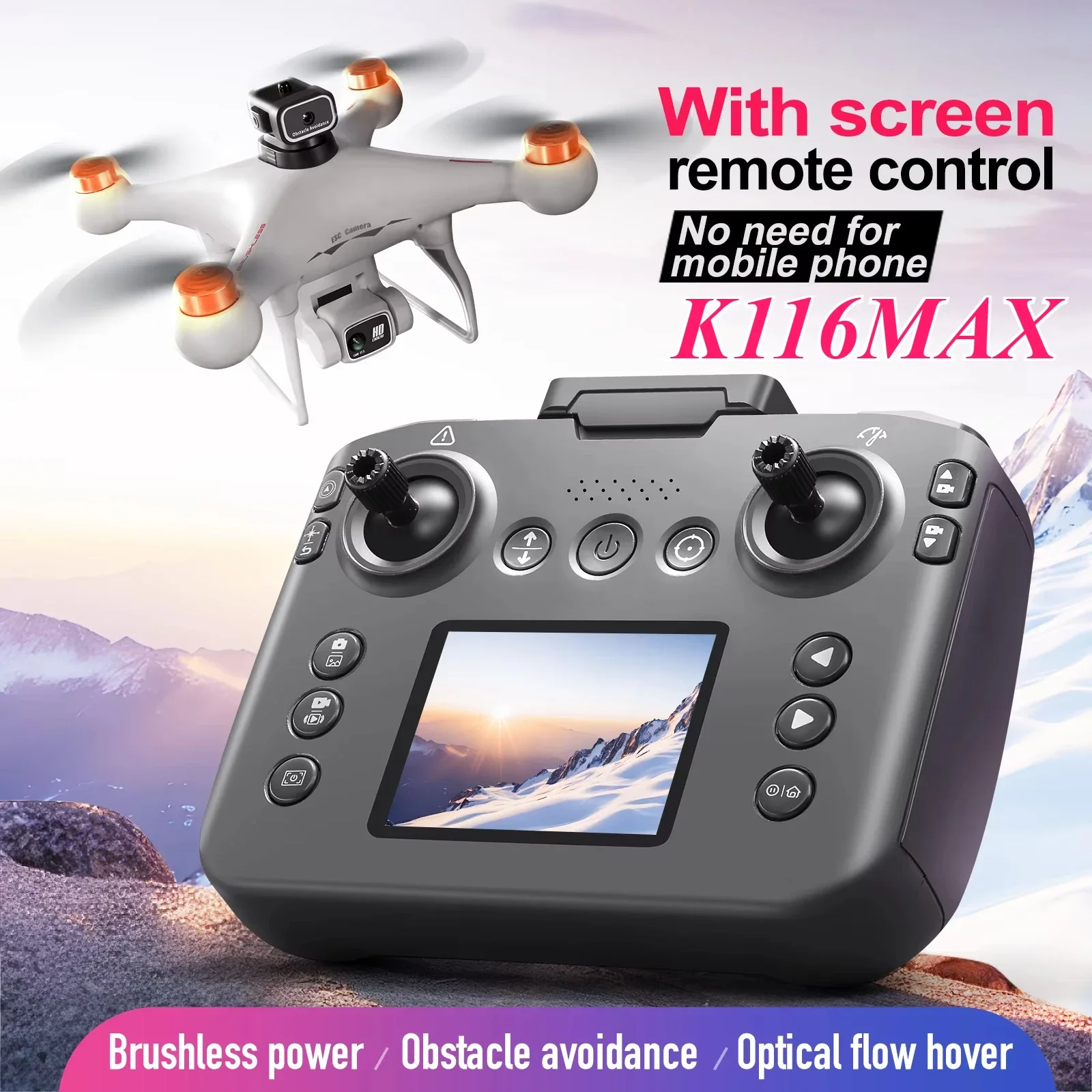 

S116 MAX Screen RC Version Drone Professional 5G 8K Dual ESC Camera Optical Flow Brushless 360° Obstacle Avoidance WIFI FPV RC