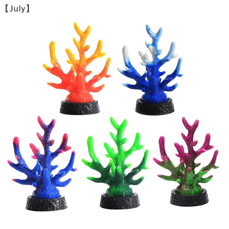 2 Pcs Creative Simulation Mini Coral Reef Aquarium Ornaments Fish Tank Decorations Home Tank Landscape Decor Accessories