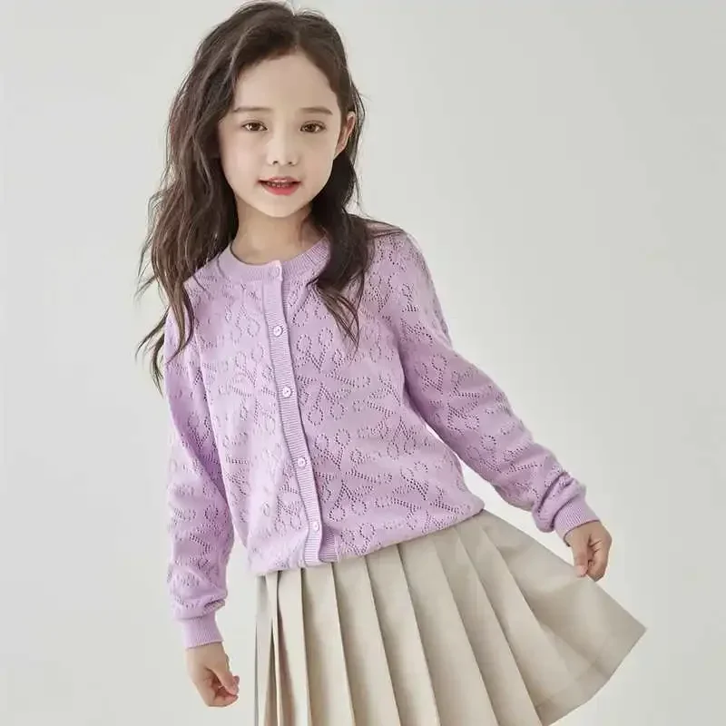 

2025 BP Spring&Autumn Pink Cardigan Princess Wool Coat For Baby Girl Kids Cherry Knitted Sweaters Infant Knitwear Coat