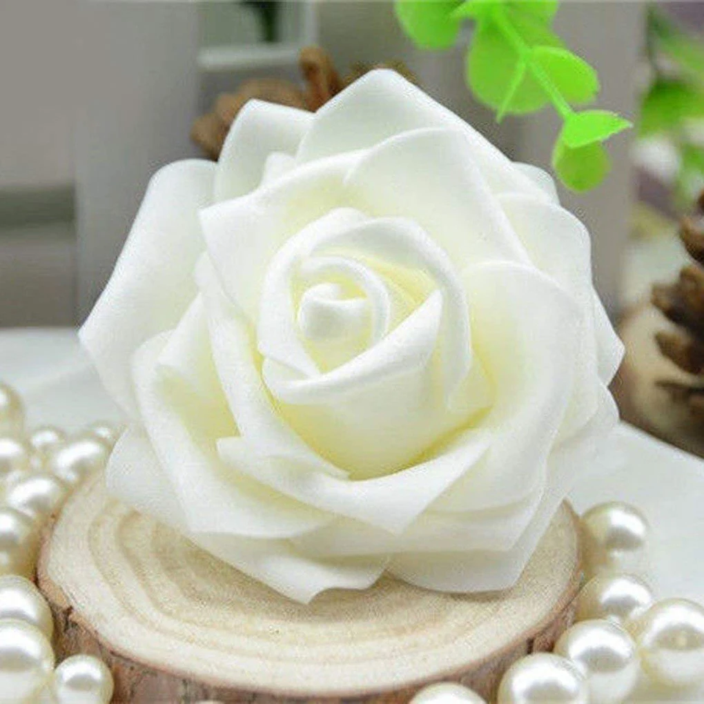 50Pcs 6-7cm Foam Rose Artificial Flower Bouquet Wedding Party Bouquet DIY Decoration Weddings Beautiful Artificial Rose Flowers