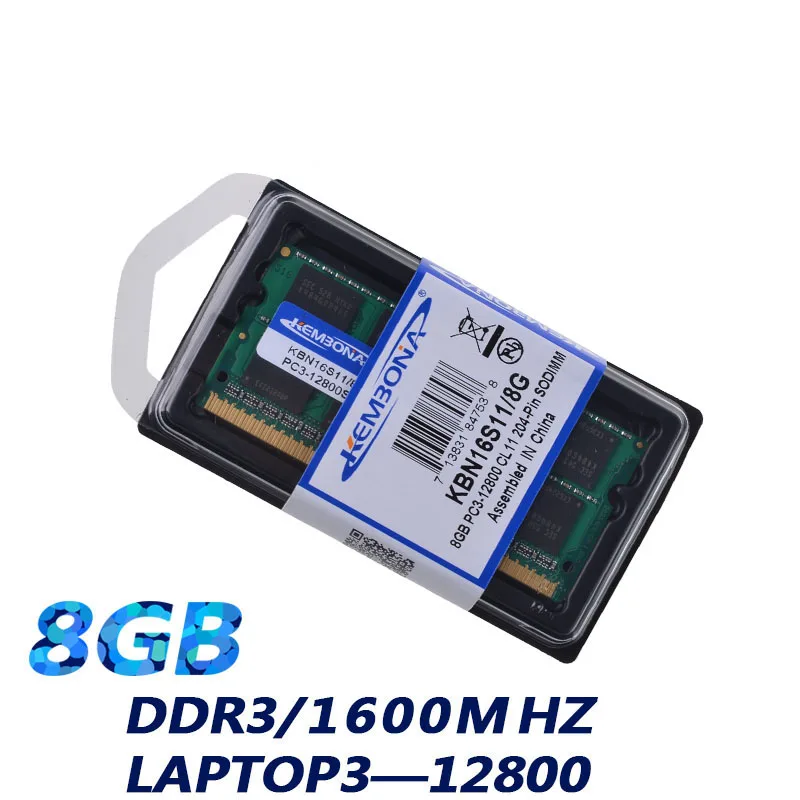 KEMBONA  Momery Module Notebook Laptop DDR3 8GB DDR3 8G 1600Mhz PC3-12800 SO-DIMM RAM For MacBook Mac Mini