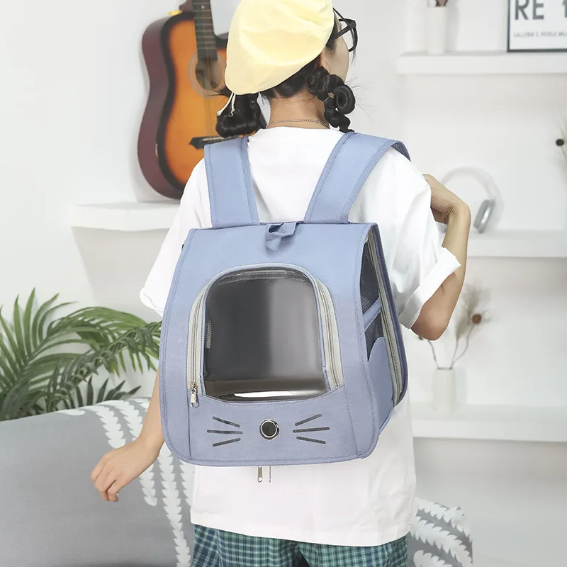 

Pet Carrier Cat Dog Bag Backpacks Stress Prevention Travel Outdoor Breathable Kitten Carrying Portable Cats Dogs Bags Backpack