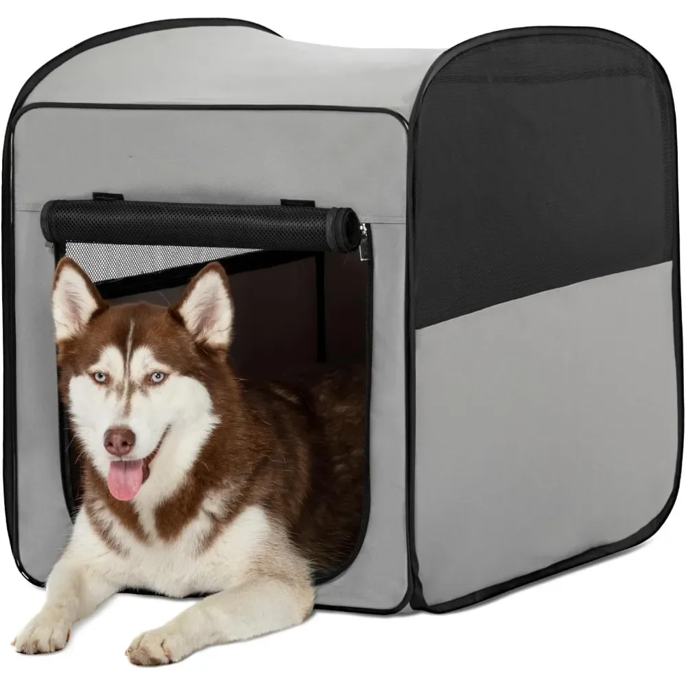 

Pop Up Collapsible Dog Crate for Large Dogs, Waterproof Cat Cage Soft Dog Kennel Carrier for Traveling, Collapsible Basic Crates