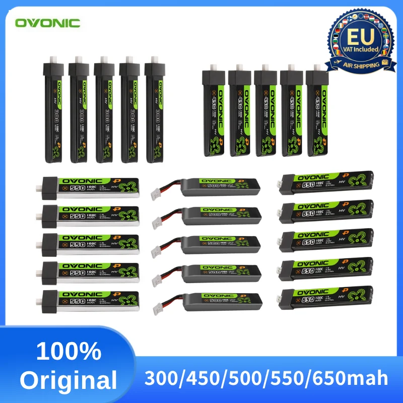 OVONIC 300mAh 450mah 500mah 550mah 650mah 100C 3.8V Lipo Battery For RC Helicopter Quadcopter FPV Racing Drone Parts