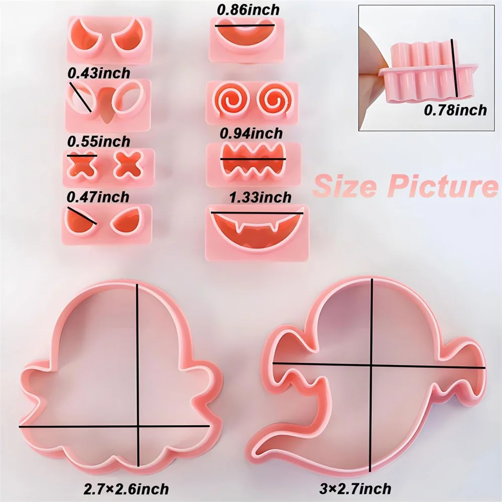 10PCSHalloween cookies,its,cookie Mold with Hollow ghost expression Tool For Baking Cakes for Halloween DIY Parties Cake decorat