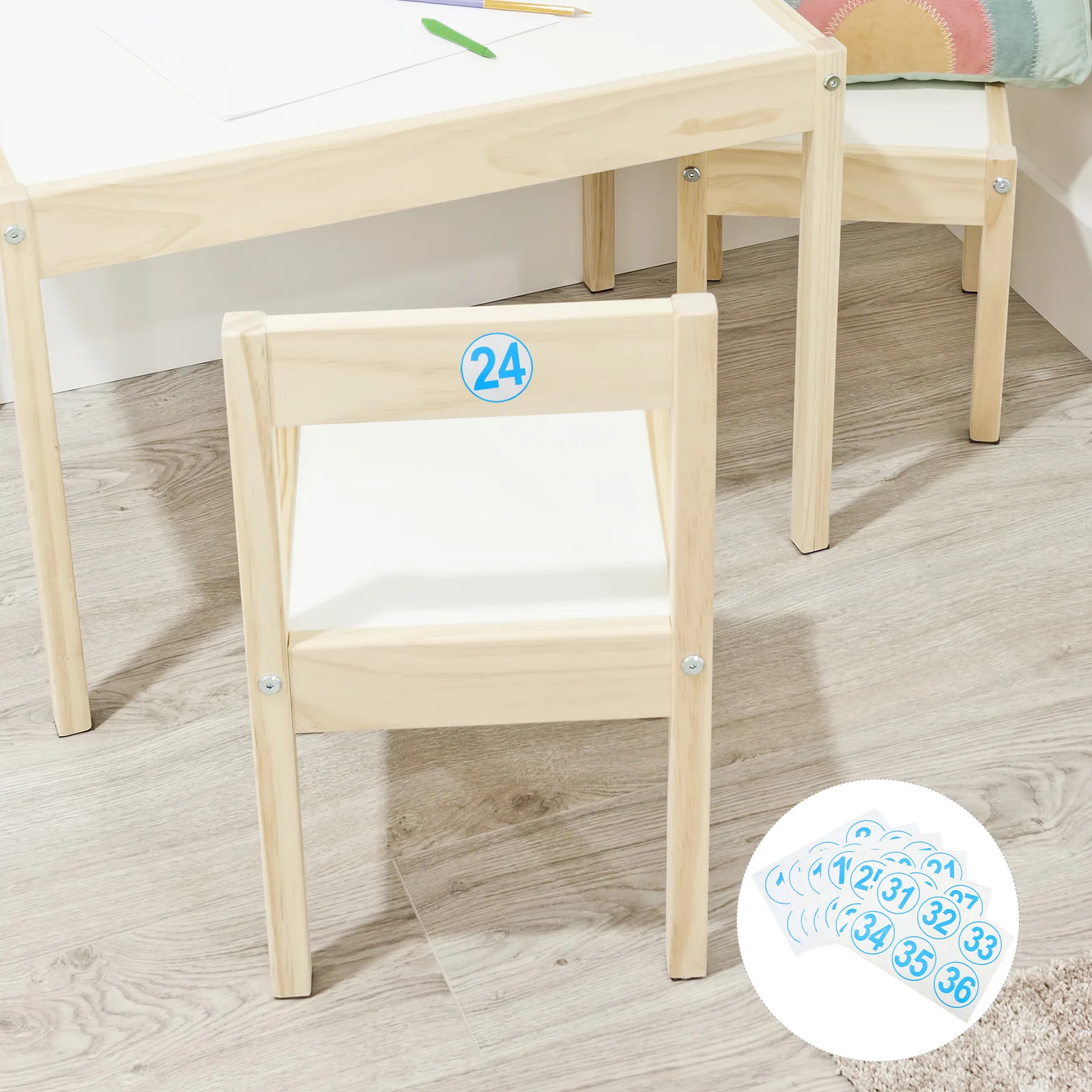 

18 Sheets Self Adhesive Big Number Stickers Consecutive Blue Floor Stickers 1-36 Classroom Peel and Stick Labels for Preschool