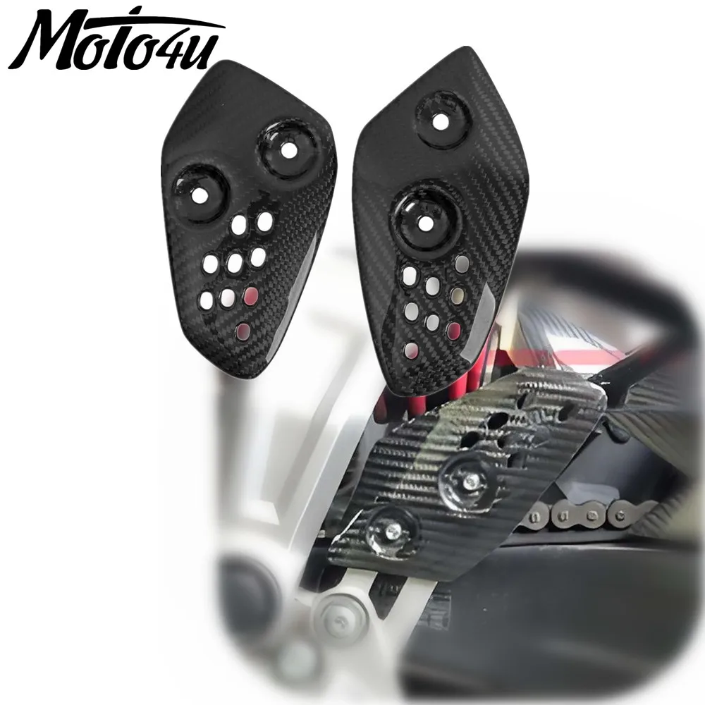 Per YAMAHA MT07 FZ07 2014-2023 MOTO4U Accessori moto in fibra di carbonio Protezione pedale Protezione pedale posteriore Piastra tallone decorativa