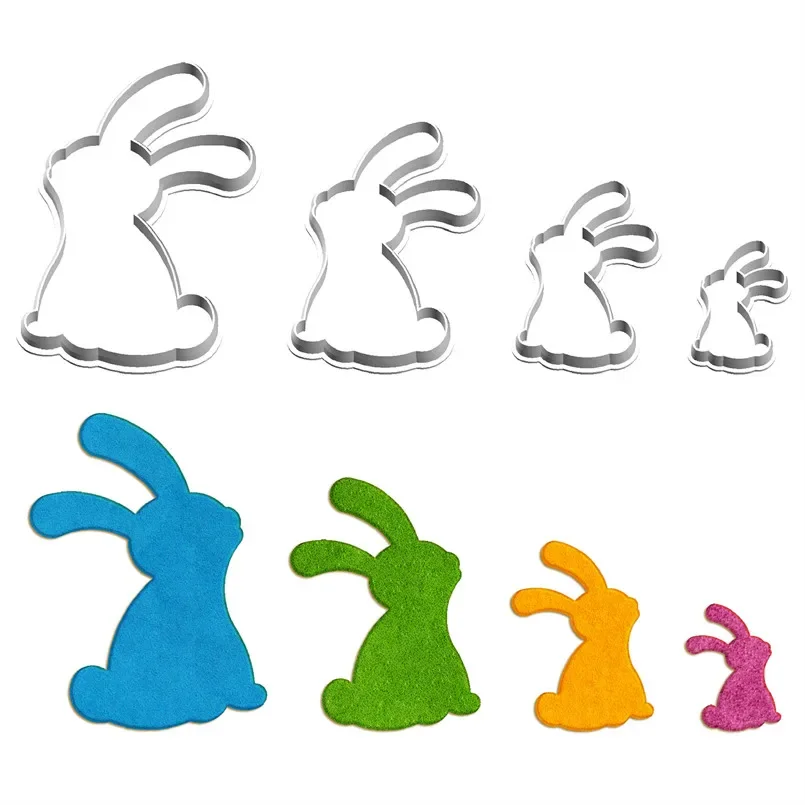 

Four Specifications Cartoon Cute Animals Plastic Molds,Long Ears Rabbit,Cake Fondant Tools,Cookie Sushi Fruits Cutters