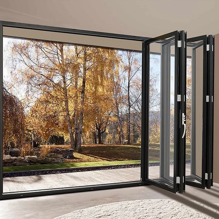 Double Glazed Folding Aluminum Alloy Doors With Balcony Patio