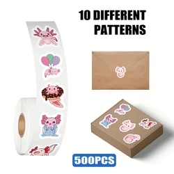 500pcs Cute Axolotl Graffiti Stickers Roll Cute Animal Cartoon Decal Kids Toy Suitcase Scrapbook Diary Phone Laptop Sticker Pack