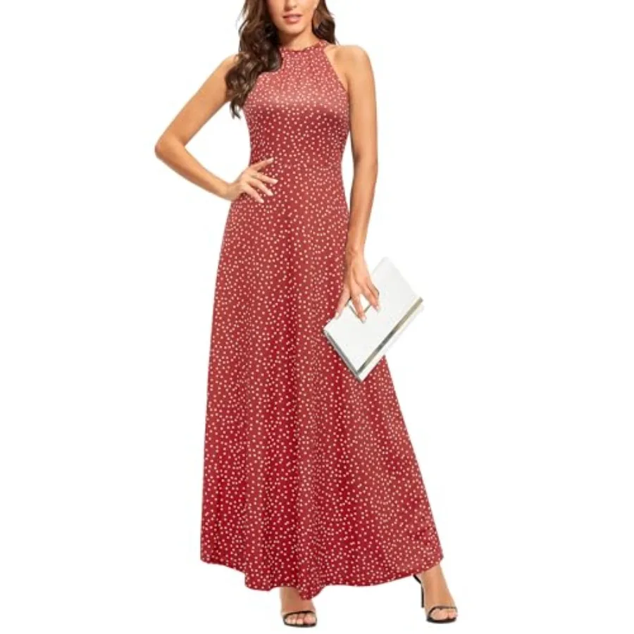 STYLEWORD Women's Summer Floral Halter Maxi Dr Vacation Semi Formal 2026