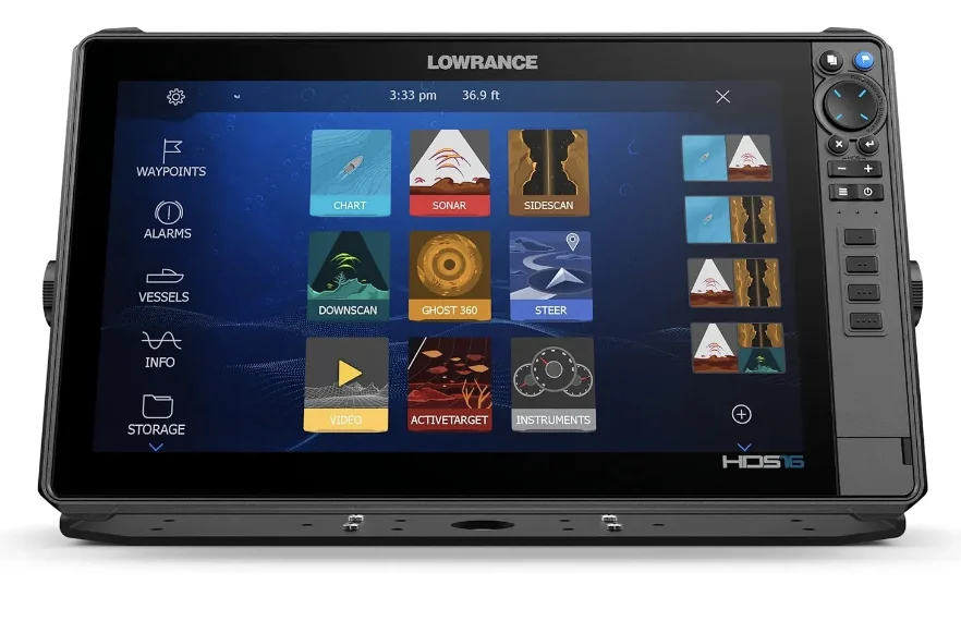 NEW LOWRANCE HDS-16 LIVE W ACTIVE IMAGING 3-IN-1 TRANSOM MOUNT & C-MAP PRO C3-IN-1 TRANSOM MOUNT & C-MAP PRO CHART Fish Finders