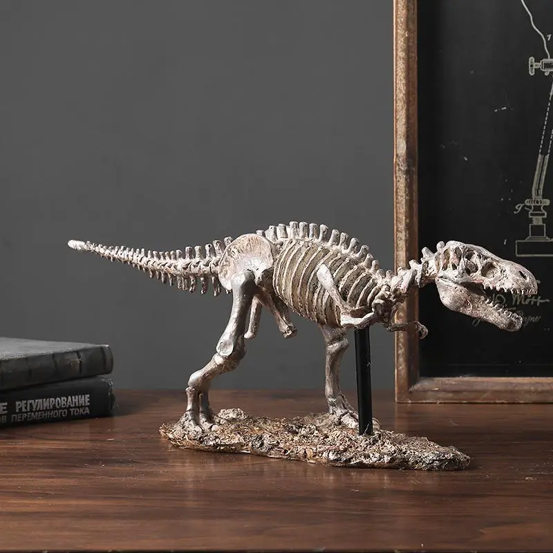 

Simulation Dinosaur Skeleton Tyrannosaurus Rex Fossil Statue Creative Animal Resin Crafts Dinosaur Figures Ornaments Home Decor