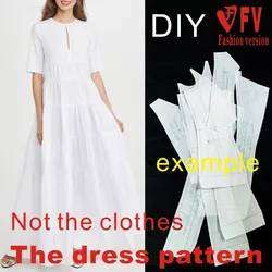 The new women's casual long section of the dress pattern sew clothing design drawings BLQ-502