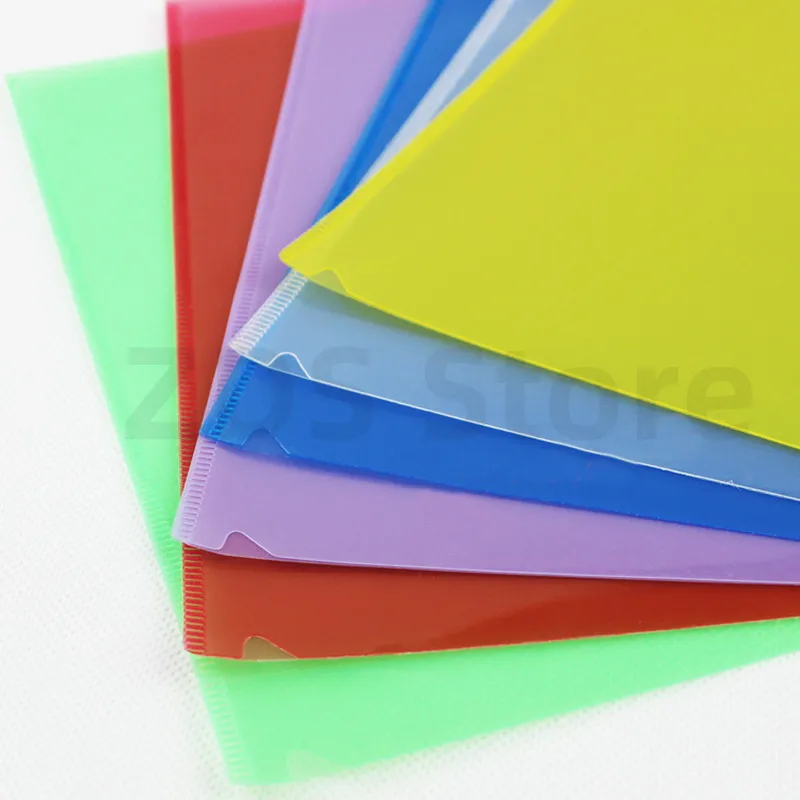 A4 Specification 10PCS L-Shaped Office Data Transparent Folder 2-Page