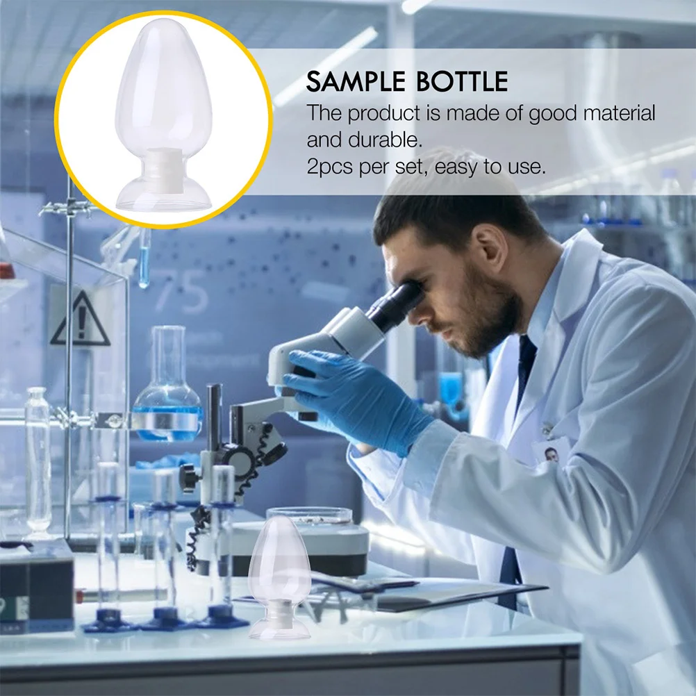 3Pcs Glass Conical Bottles Chicken Heart Shape Sample Display Bottle for Laboratory Specimen Storage and Study Exhibition