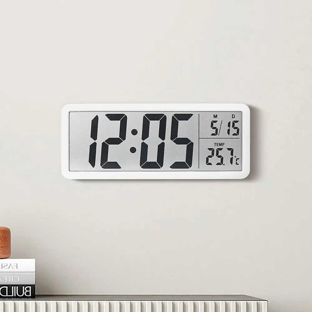 New Wall-mounted Electronic Wall Clock Multi-functional Temperature Digital LED Clocks 12/24H Voice Control Display Table Clock