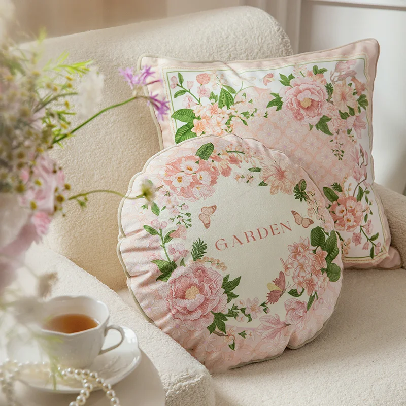 

French Pastoral Style Short Plush Pillow Cover Retro Luxury Home Decor Items Decorative Cushions Sofa Dakimakura Customization