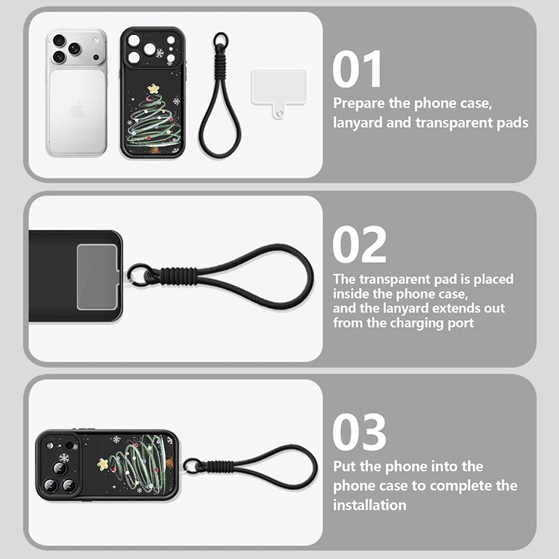 الخيال خط شجرة عيد الميلاد شريط للرسغ الحال بالنسبة آيفون 17 برو ماكس فوندا آيفون 16 برو ماكس 15 14 13 12 11 16E 17 الهواء غطاء ناعم