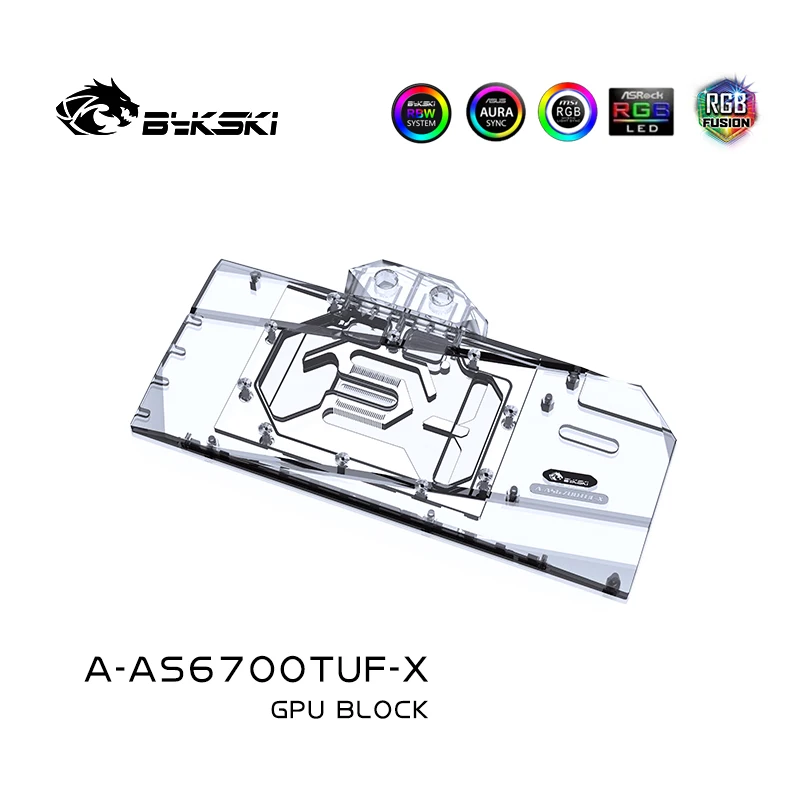 Bykski GPU Water Block for ASUS TUF RX6700XT-O12G-GAMING / ROG Strix Radeon RX 6700 XT OC Edition/Full Cover Copper Radiator