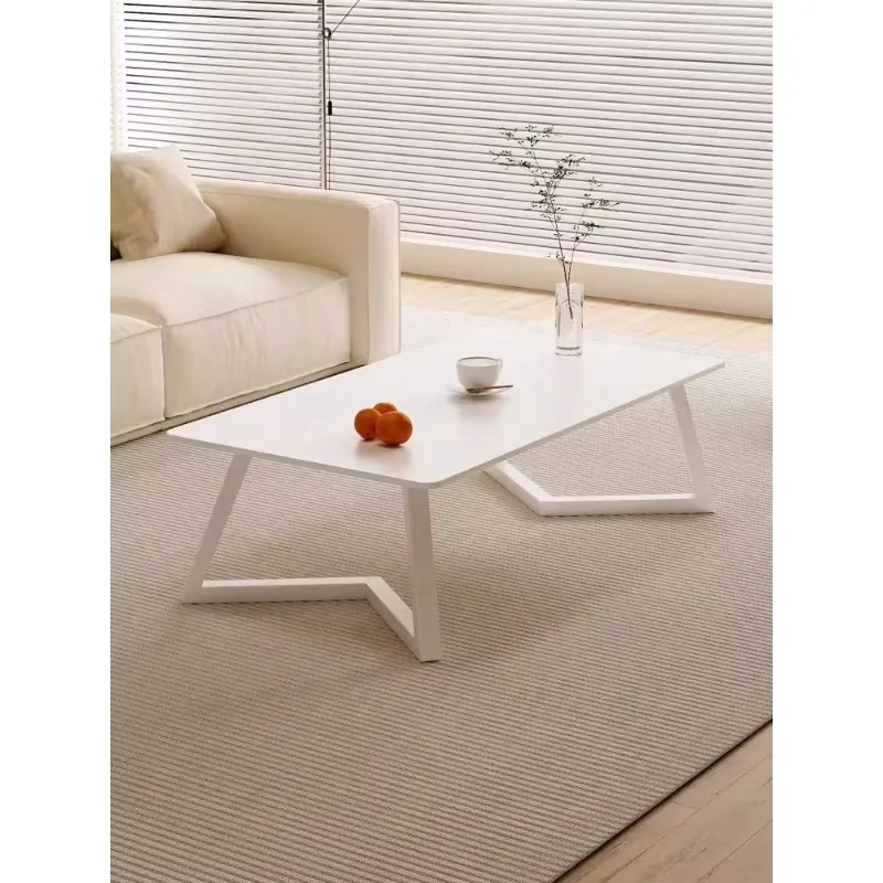 

Cream style coffee table living room small apartment rock slab household light luxury simple modern marble table