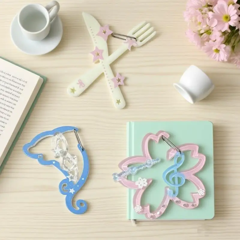 

Cartoon Acrylic Mobile Phone Pendant New Cartoon Cute Musical Notes Carabiner Acrylic Bag Charms Backpack Hanging Diy Decoration
