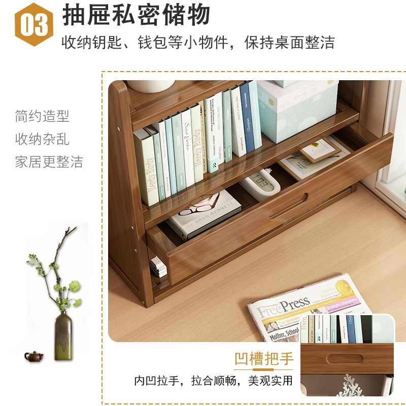 Children's small bookshelf office desktop shelf multi-layer with drawing picture book shelf small student bookcase storage shelf