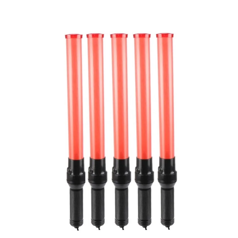 54cm X 4cm Emergency Road Traffic Control Safety Wand Red Flashing Distress Signal Warning Light Rod for Car Directing & Parking