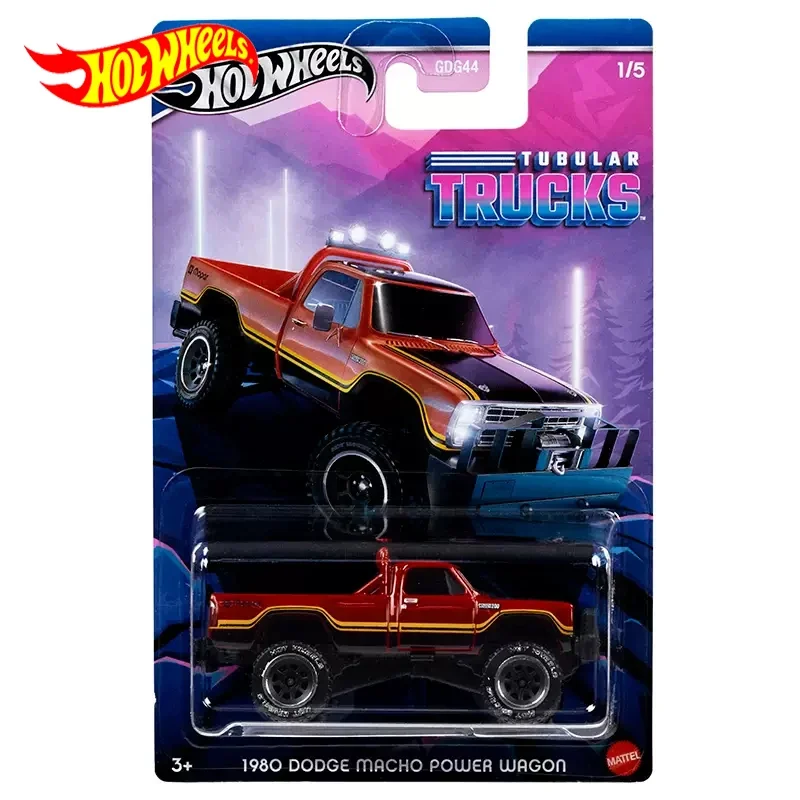 Original Hot Wheels Car Tubular Trucks 1980 Dodge Macho Power Wagon Boys Toys 1/64 Diecast Alloy Vehicle Collector Juguetes Gift