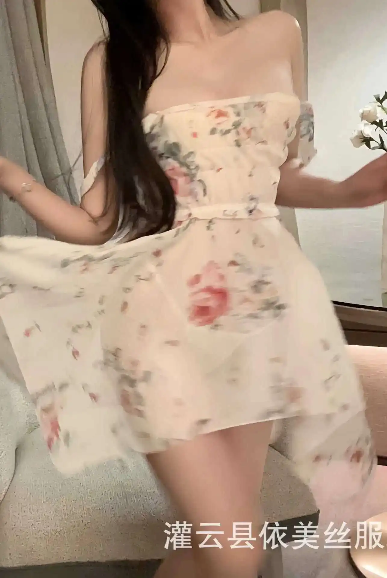 Dolce moda mini abito serbatoio dolce donna coreana sexy puro desiderio per flirt floreale vestito piccante caldo elegante 2025 nuovo Top 4YSF