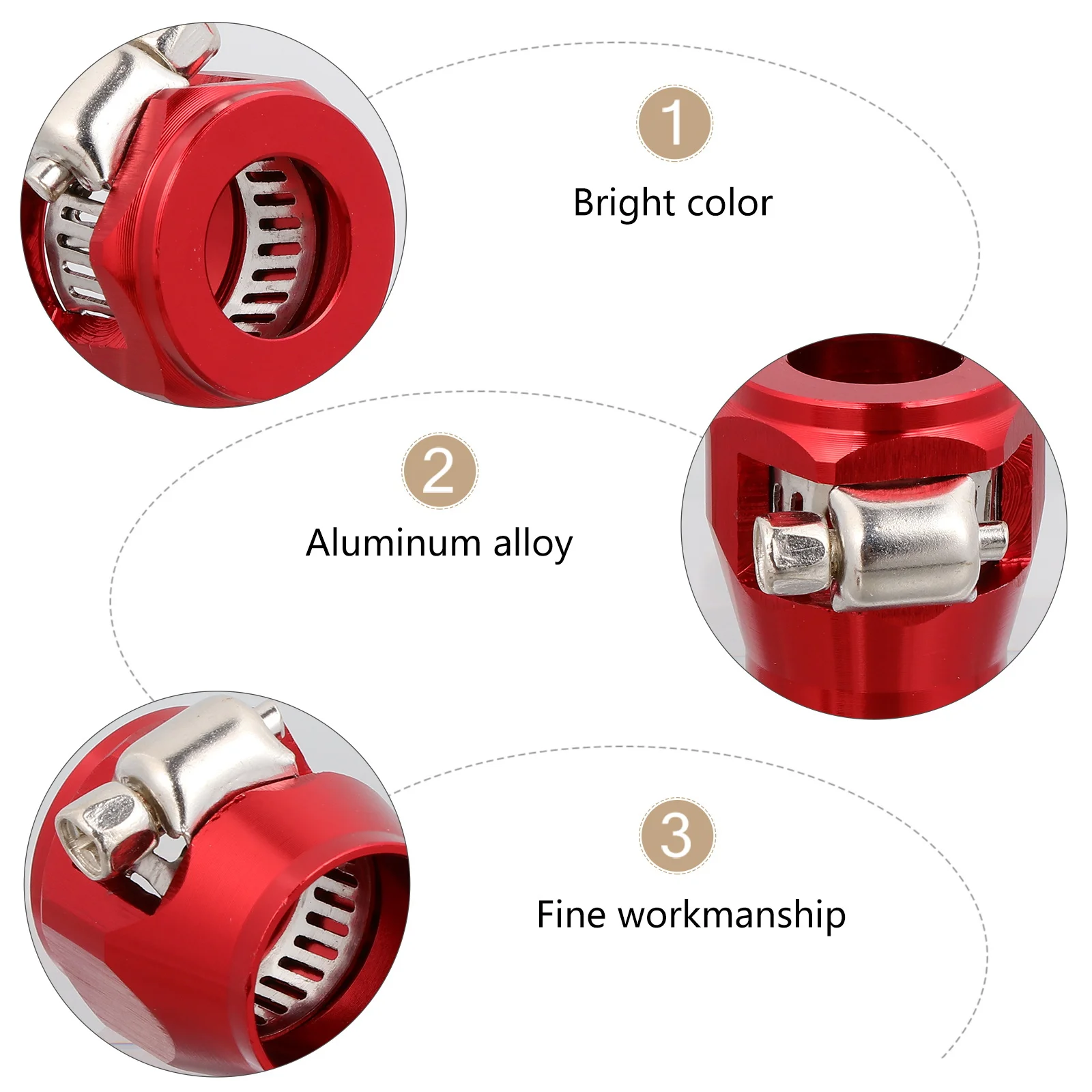 

3Pcs Aluminum Alloy Fuel Hose Clamp Auto Car Fuel Oil Water Line Tube Clip Durable Repair Clamp Car Accessories