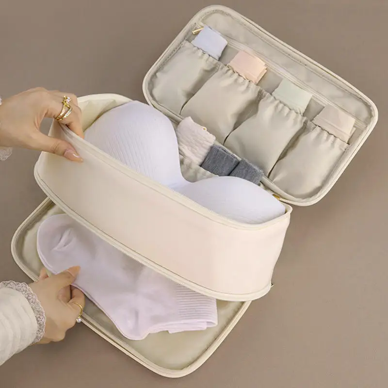 

3 IN 1Travel Storage Bag Portable Underwear Pantyhose, Socks Organizing Bag, 3 Layer Large Capacity Luggage Bag Home Storage