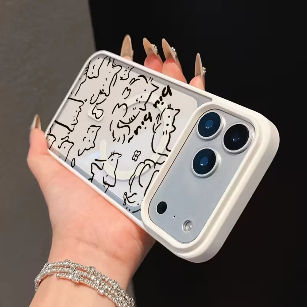 Niedliche Katzen-Schutzhülle für Magsafe iPhone 15 16 Pro Max 17 16 14 11 13 12 Pro Max Plus Hüllen Magnetisches Kabelloses Laden Coque – Detail 12