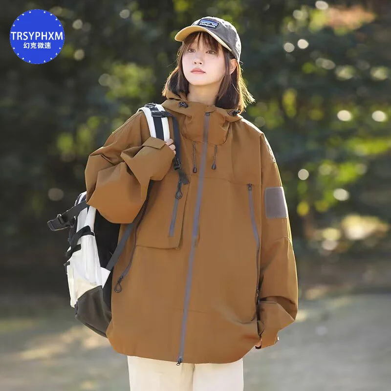 

TRSYPHXM 2024 new Outdoor stormcoat women's spring and autumn windproof jacket 2024 fashionable jacket top